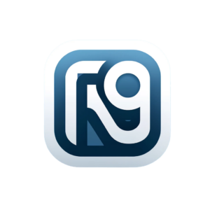 DALL·E 2024 05 18 04.45.24 Create a modern and sleek favicon for a blog named 'R9G'. The design should be minimalistic with a professional look. Use a combination of blue and wh